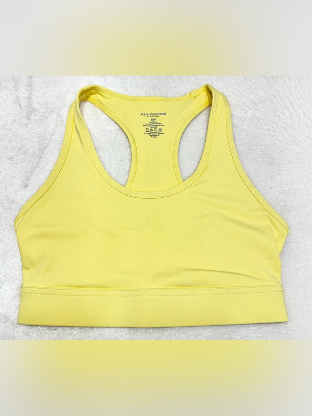 All Access by Bandier Yellow Racerback Sports Bra Size Small